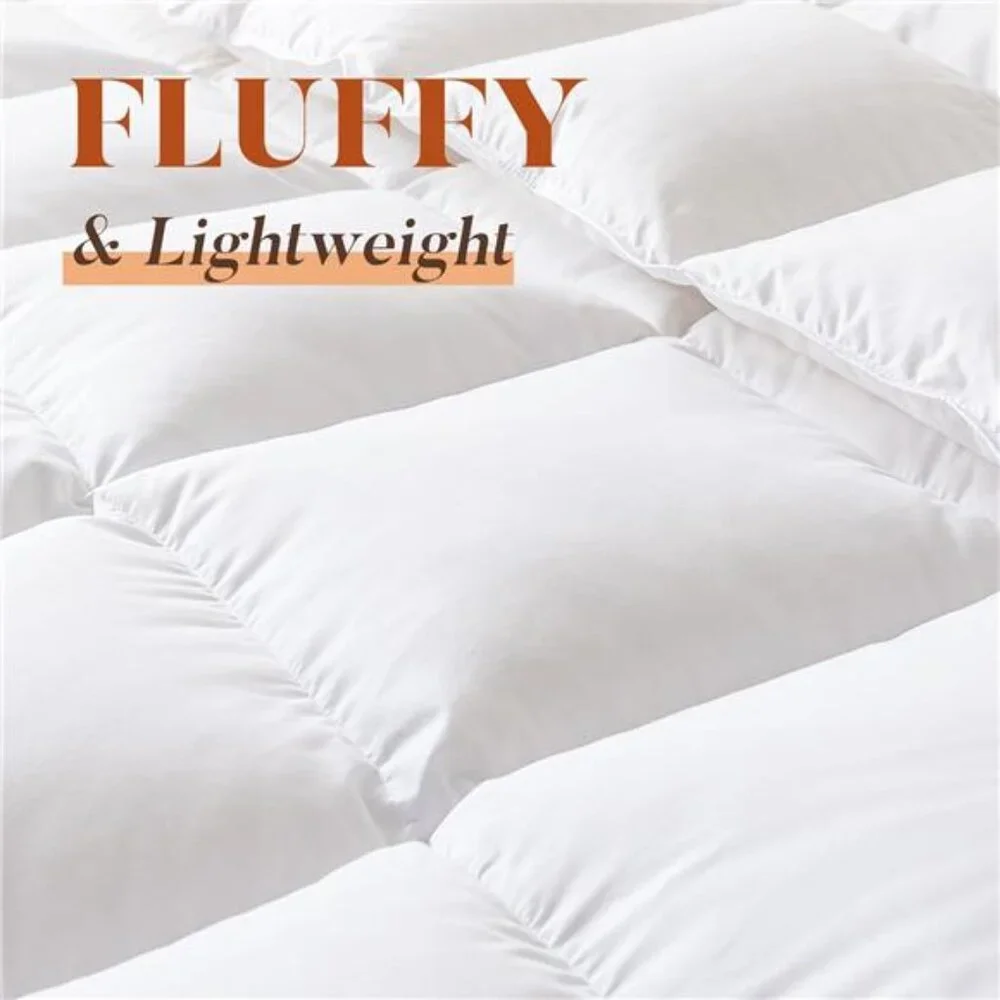 Queen Size Feather Down Fiber Comforter Ultra Fluffy Duvet Insert